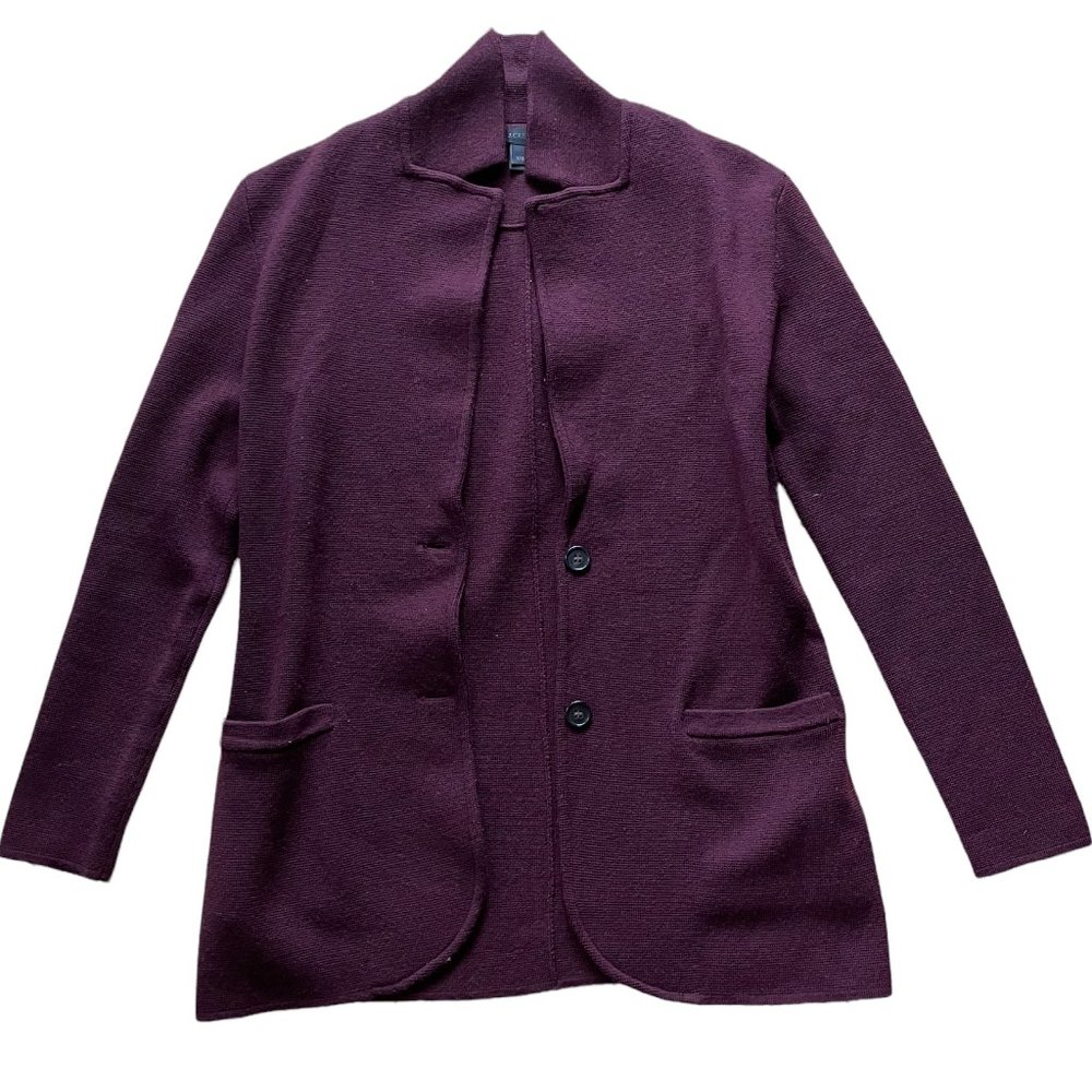 J. Crew Merino Wool Sweater Blazer - Maroon XXS